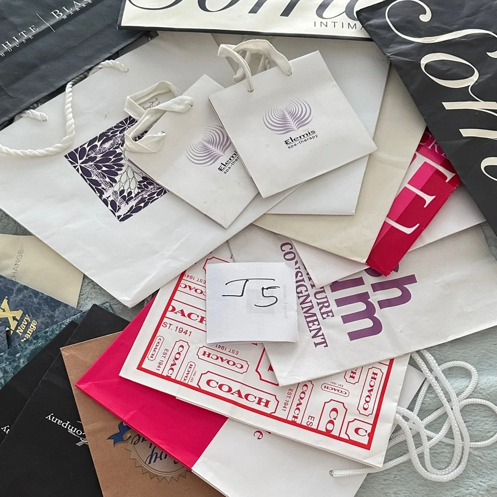 20 Assorted Empty Designer Shopping Bags Collection
